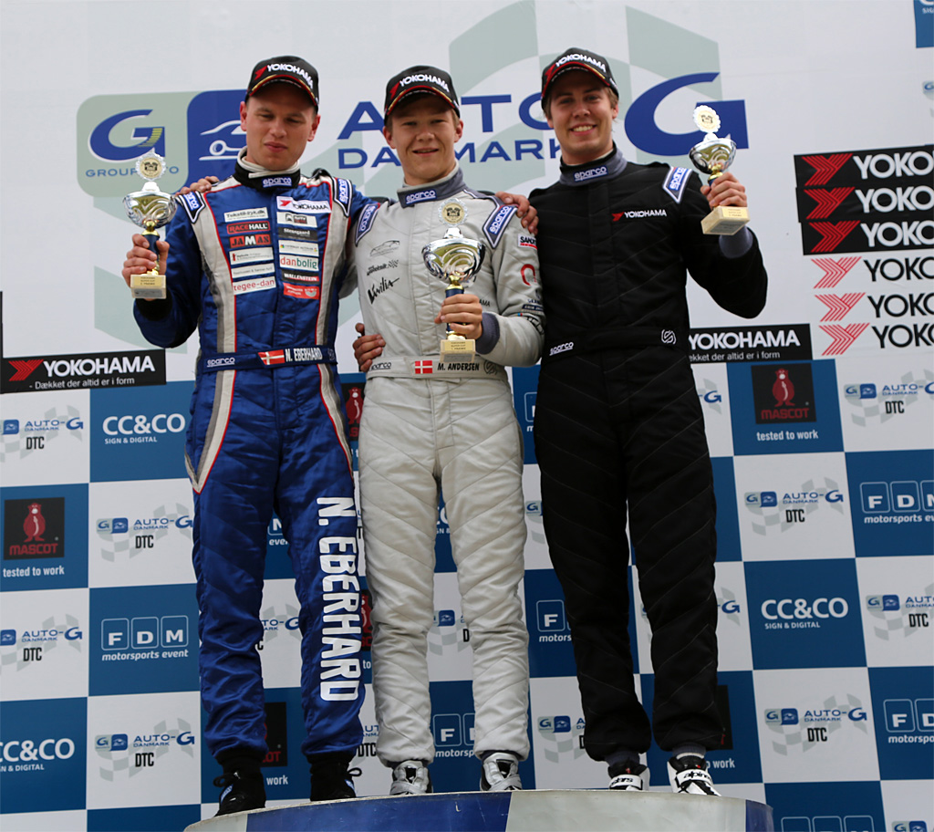 Podiet for andet heat:
1. Martin Andersen,
2. Nicolai Eberhard,
3. Thomas W. Smith
(Foto: Mogens Roy Nielsen)
